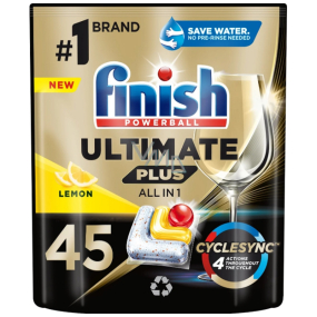 Finish Powerball Ultimate Plus Lemon All in 1 kapsułki do zmywarki 45 sztuk