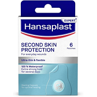 Hansaplast Second Skin protection hydrokoloidní náplast, 6 ks