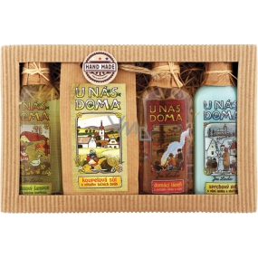 Bohemia Gifts Josef Lada Kopřiva šampon na vlasy 100 ml + s výtažky lučních bylin sůl do koupele 150 g + šípky a růže olejová lázeň 100 ml + jablko a skořice sprchový gel 100 ml, kosmetická sada