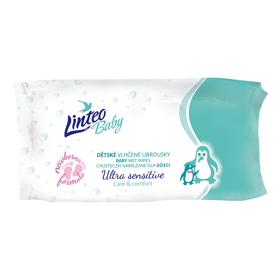 Linteo Baby Sensitive Vlhčené ubrousky pro citlivou pokožku 64 kusů