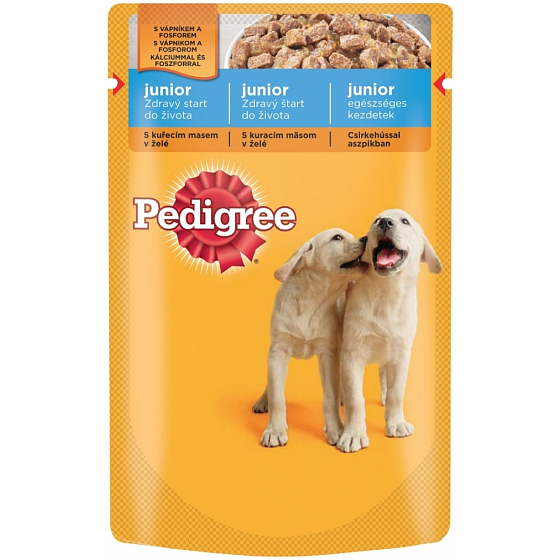 Pedigree Junior z kurczaka i ryżu w żółtej saszetce 100 g