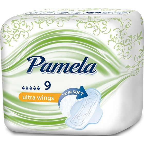Pamela Ultra Wings Satin Soft hygienické vložky s křidélky 9 kusů
