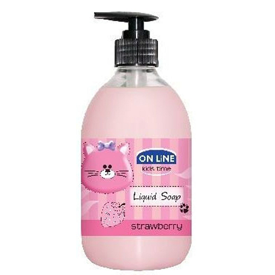 On Line Kids Time Jahoda tekuté mýdlo pro děti 500 ml