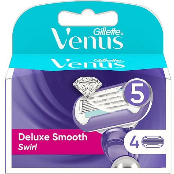 Gillette Venus Deluxe Smooth Swirl wymienne wkłady 4 sztuki, dla kobiet