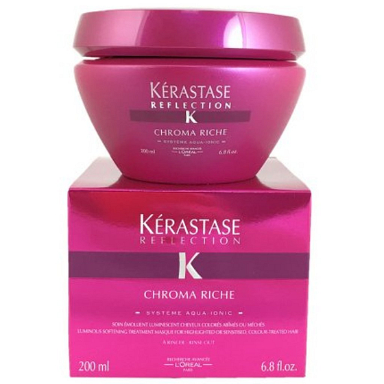 Kérastase Réflection Masque Chroma Riche Zjemňující maska pro lesk melírovaných a barvených vlasů 200 ml