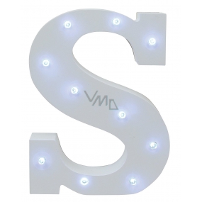 Nekupto Dřevěné LED písmeno S dekorace 16 cm