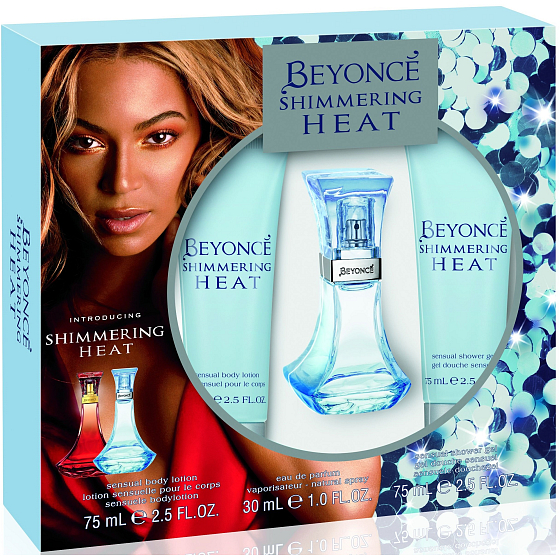 Beyoncé Shimmering Heat parfémovaná voda pro ženy 30 ml + sprchový gel 75 ml + tělové mléko 75 ml, kosmetická sada