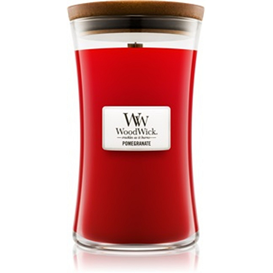 WoodWick Pomegranate - Granátové jablko vonná svíčka s dřevěným knotem a víčkem sklo velká 609,5 g