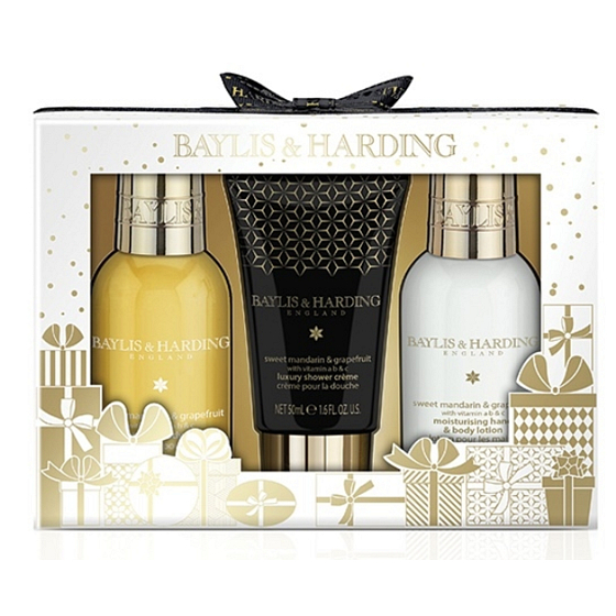 Baylis & Harding Mandarinka a Grapefruit tekuté tělové mýdlo 100 ml + mléko na tělo a ruce 100 ml + sprchový krém 50 ml, kosmetická sada