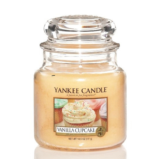 Yankee Candle Vanilla Cupcake - Vanilkový košíček vonná svíčka Classic střední sklo 411 g