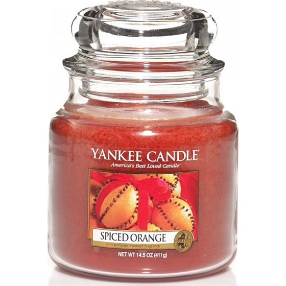 Yankee Candle Spiced Orange - Pomeranč se špetkou koření vonná svíčka Classic střední sklo 411 g
