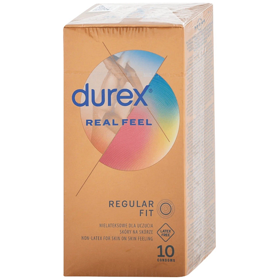 Durex Real Feel kondom bezlatexowy dla naturalnego uczucia, nominalna szerokość: 56 mm 10 sztuk