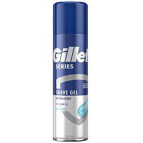 Gillette Series Revitalizing Sensitive żel do golenia z zieloną herbatą dla mężczyzn 200 ml