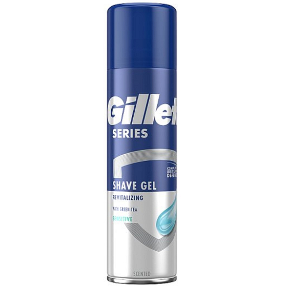 Gillette Series Revitalizing Sensitive żel do golenia z zieloną herbatą dla mężczyzn 200 ml