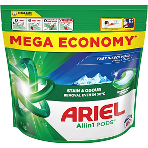 Ariel kapsle na praní Mountain Spring, 60 ks