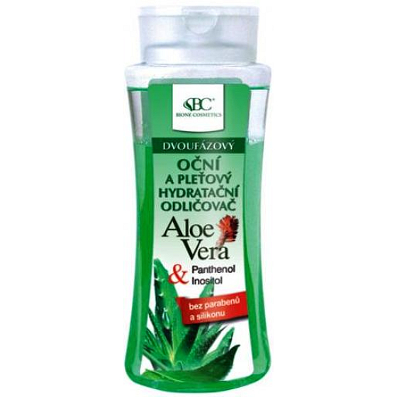 Bione Cosmetics Aloe Vera dwufazowy łagodzący demakijaż oczu i twarzy dla wszystkich typów skóry 255 ml