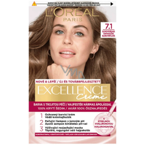 Loreal Paris Excellence Creme farba do włosów 7.1 Blond popielaty