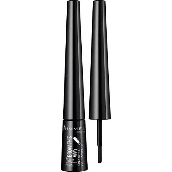 Rimmel London Brow This Way 3-in-1 Soft Powder pudr na obočí 004 Soft Black 2,5 g