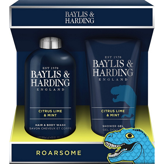 Baylis & Harding Men Citrus, Limetka a Máta mycí gel na tělo a vlasy 300 ml + sprchový gel 200 ml, kosmetická sada