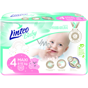 Linteo Baby Premium Maxi pieluchy dziecięce 8 do 15 kg, 50 sztuk