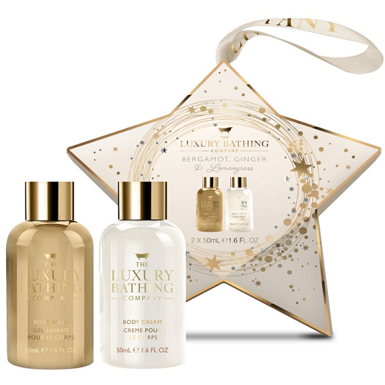 Grace Cole Bergamot, Ginger & Lemongrass mycí gel 50 ml + tělový krém 50 ml, kosmetická sada pro ženy
