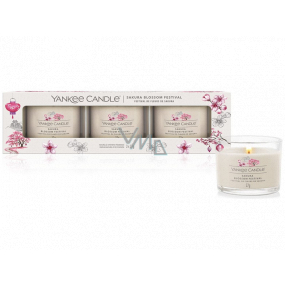 Yankee Candle Sakura Blossom Festival - Festival vonná svíčka votivní ve skle 3 kusy, dárková sada Yankee Candle Sakura Blossom Festival - Festival vonná svíčka votivní ve skle 3 kusy, dárková sada