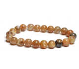 Miesięczny kamień czarny, elastyczny naturalny kamień, kulka 8 mm / 16 - 17 cm, kamień losu