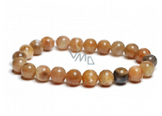 Miesięczny kamień czarny, elastyczny naturalny kamień, kulka 8 mm / 16 - 17 cm, kamień losu