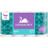 Harmony Soft 3-warstwowy papier toaletowy, 8 rolek, 17,5 m rolka