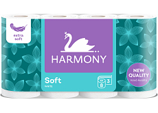 Harmony Soft 3-warstwowy papier toaletowy, 8 rolek, 17,5 m rolka