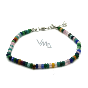 Fioletowy fazetowy naszyjnik na zapinanie kulka 4 mm / 21 - 25 cm Fioletowy fazetowy naszyjnik na zapinanie kulka 4 mm / 21 - 25 cm