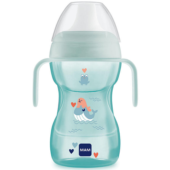 Mam Fun to Drink Cup hrnek pro přechod ke klasickému hrnku 8+ měsíců Modrý 270 ml