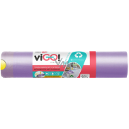 Vigo Odpadkový pytel fialový zatahovací 60 l, 27µ, 60 x 52 cm, 10 kusů 