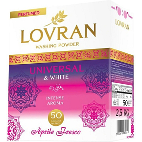 Lovran Universal & White Aprile Fresco proszek do białego prania 50 prań, 2,5 kg Lovran Universal & White Aprile Fresco proszek do białego prania 50 prań, 2,5 kg