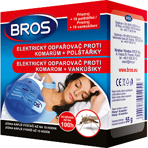 Bros Elektryczny odparowywacz przeciw komarom + poduszki 10 sztuk