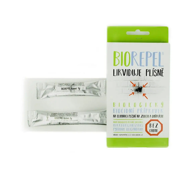 Bio Repel Biologický přípravek k potlačování plísní na zdech a omítkách - chytrá houba 1 g + 2 g