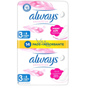 Always Sensitive Ultra Night Duo wkładki higieniczne z skrzydełkami 14 sztuk