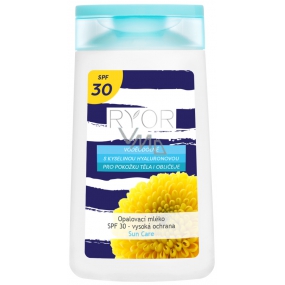 Ryor Sun Care SPF 30 voděodolné s kyselinou hyaluronovou mléko na opalování 200 ml