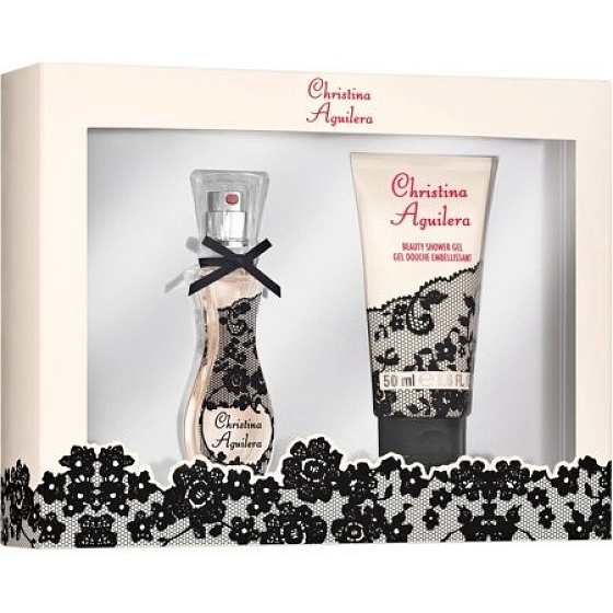 Christina Aguilera Signature parfémovaná voda pro ženy 15 ml + sprchový gel 50 ml, dárková sada