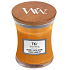 WoodWick Caramel Toasted Sesame - Sezamové sušenky s karamelem vonná svíčka s dřevěným knotem a víčkem sklo malá 85 g
