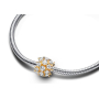 Charm Srebrna 925 Złote błyszczące okrągłe czar, koralik na bransoletkę symbol
