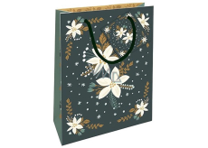 Niekupiony Papierowa Torebka Zielona 14 x 11 x 6,5 cm Gwiazdka Bożonarodzeniowa