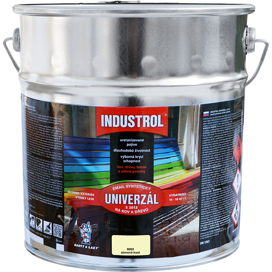 Industrol S2013 uniwersalna błyszcząca farba na metal i drewno, 6003 kość słoniowa, 9 l