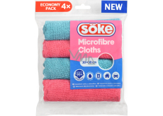 Spontex Söke Mikrofibre Cloths wielofunkcyjne ściereczki z mikrofibry 30 × 30 cm, 4 szt.