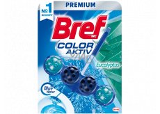 Bref Blue Water Color Aktywny Eukaliptus WC blok dla higienicznej czystości i świeżości Twojej toalety, barwi wodę na niebieski odcień 50 g