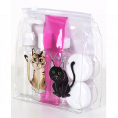 Albi Original Zestaw podróżnych butelek 3 x 80 ml + 2 pojemniki + Kot pouzdro - 15 cm x 15 cm x 4,5 cm