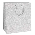 Ditipo Dárková papírová taška Glitter 20 x 20 x 8 cm stříbrná