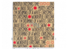 Zoewie Dárkový balicí papír 70 x 150 cm Świąteczny Simply The Best naturalny napis Christmas