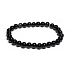 Obsidian náramek elastický přírodní kámen, kulička 6 mm / 16 - 17 cm, kámen záchrany