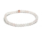 Różowy kwarc bransoletka elastyczna naturalny kamień, kuleczka 4 mm / 16 - 17 cm, kamień miłości